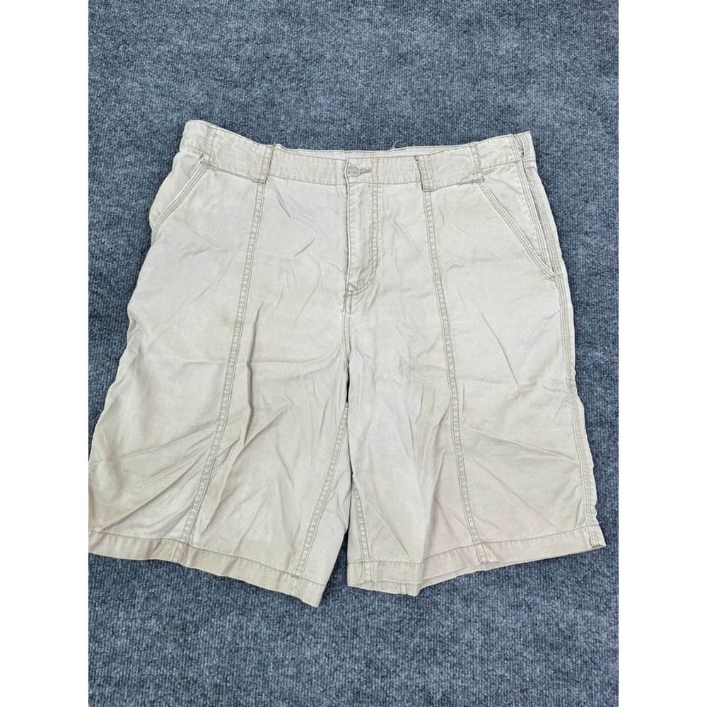 Tommy Bahama Mens Chino Lyocell/Cotton Shorts Beige‎  Inseam 9.5" Size 35